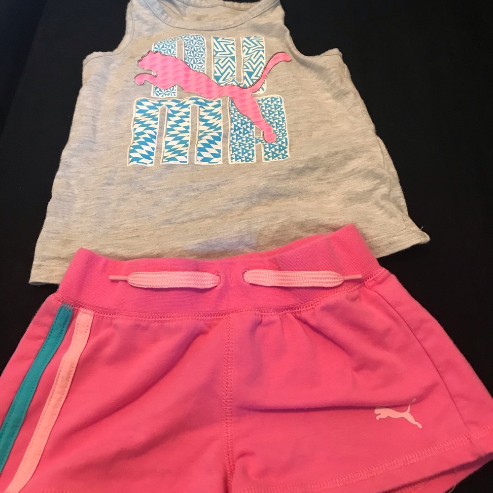 Toddler Girls puma shorts set